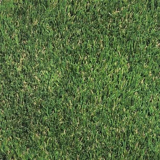 Close detail of artificial turf fibers